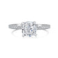 CUSHION CUT STAPLE RING- SILVER