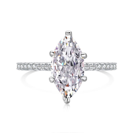 STERLING SILVER MARQUISE STAPLE RING