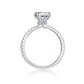 CUSHION CUT STAPLE RING- SILVER