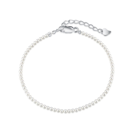 STERLING SILVER WHITE PEARL BRACELET