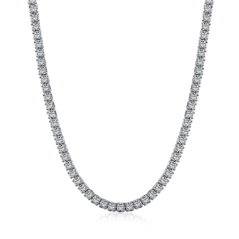 SARINA 2MM TENNIS NECKLACE- SILVER