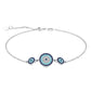 STERLING SILVER ROUND EVIL EYE BRACELET