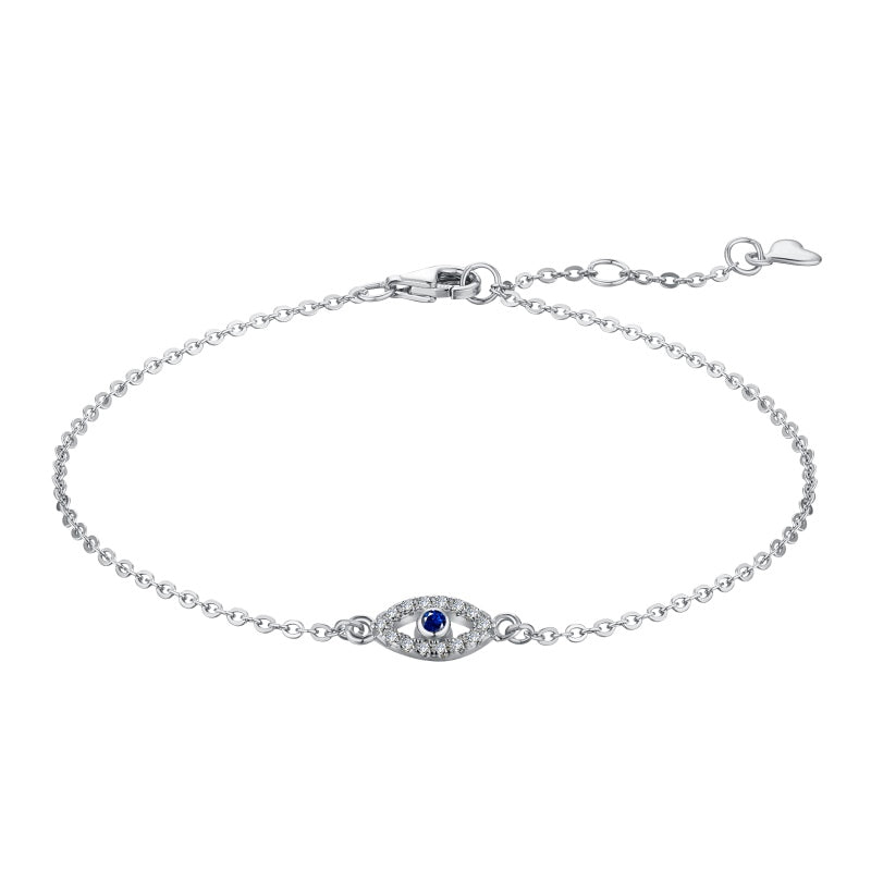 DAINTY EVIL EYE BRACELET- SILVER