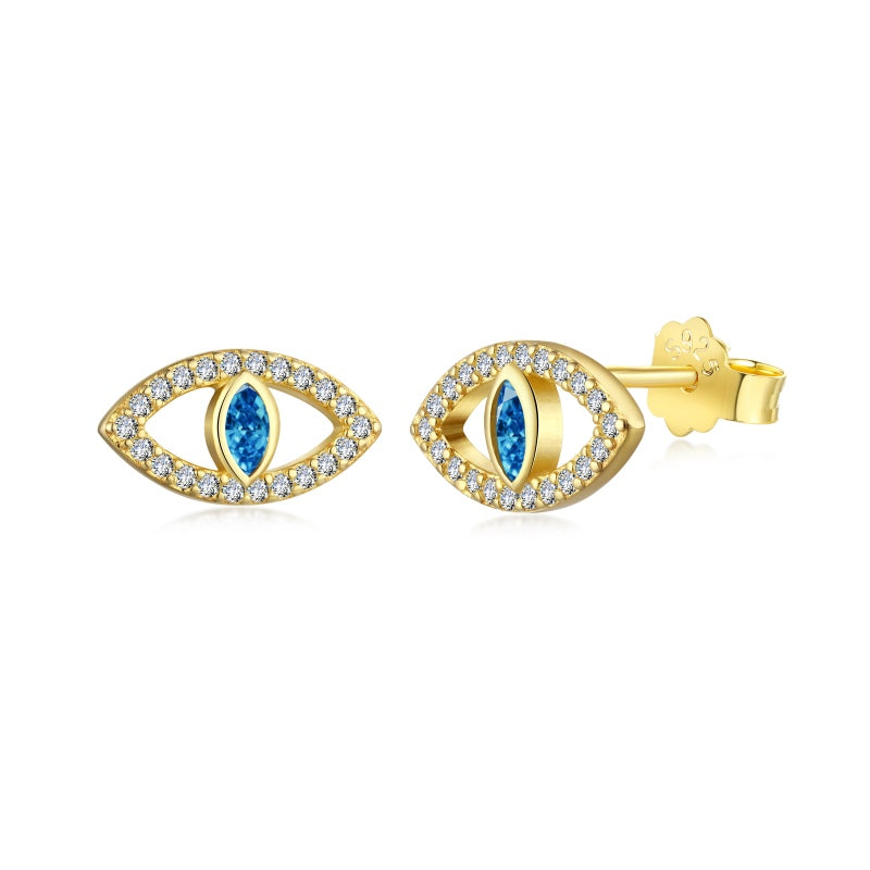 GOLD PLATED EVIL EYE EARRINGS