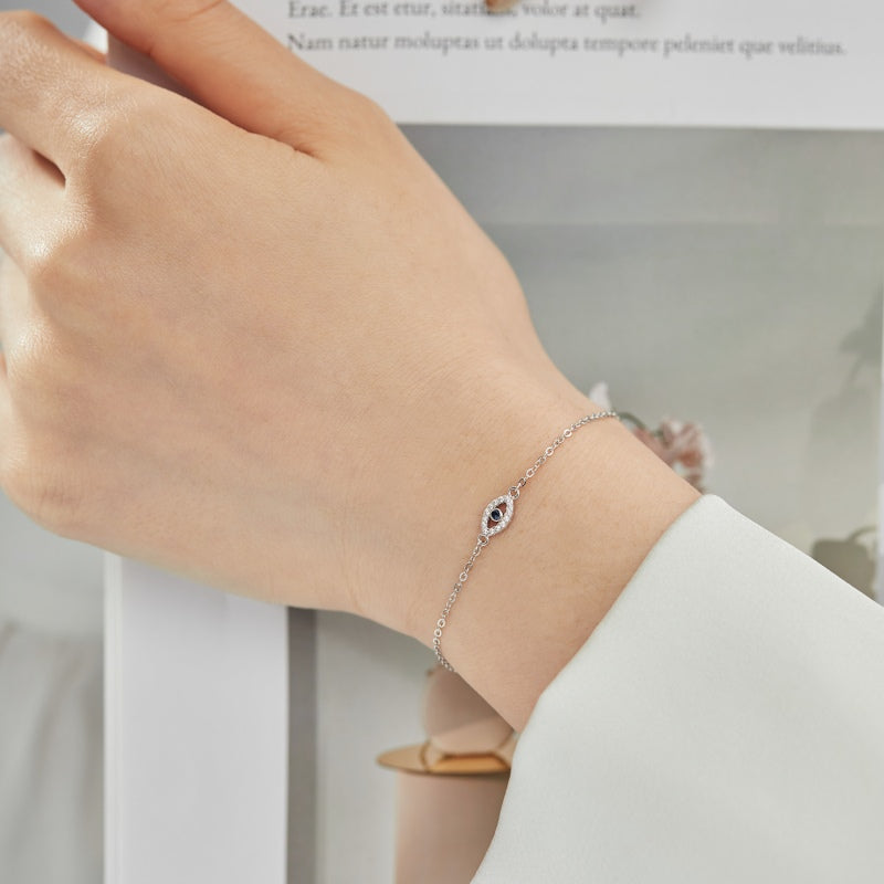 DAINTY EVIL EYE BRACELET- SILVER