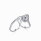 STERLING SILVER PEAR CUT RING SET