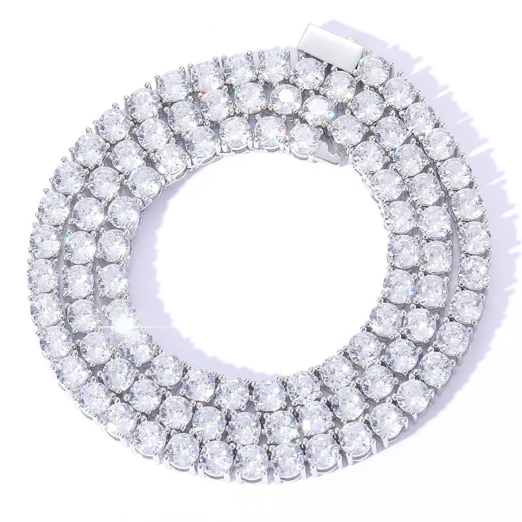 LUXE 5MM TENNIS NECKLACE- SILVER