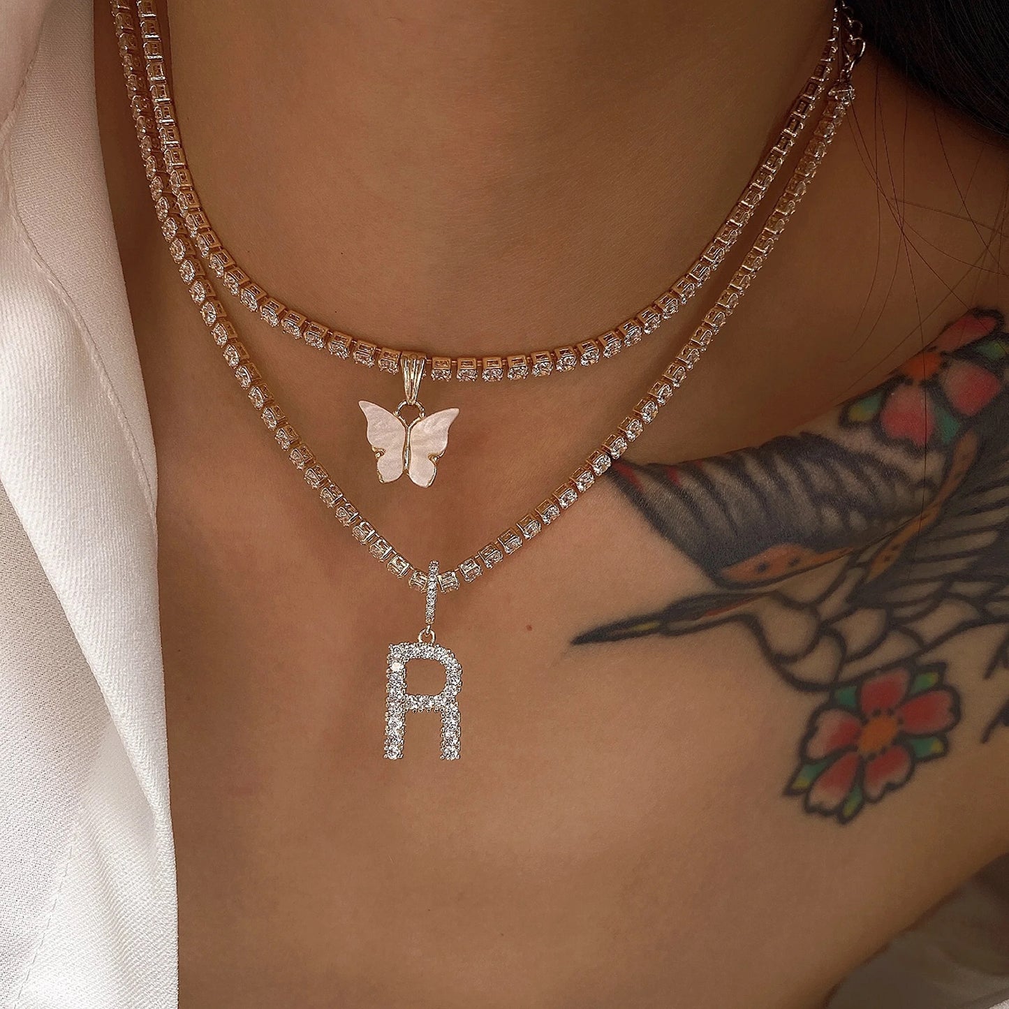 INITIAL TENNIS NECKLACE
