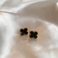 VANESSA EARRINGS GOLD + ONYX BLACK