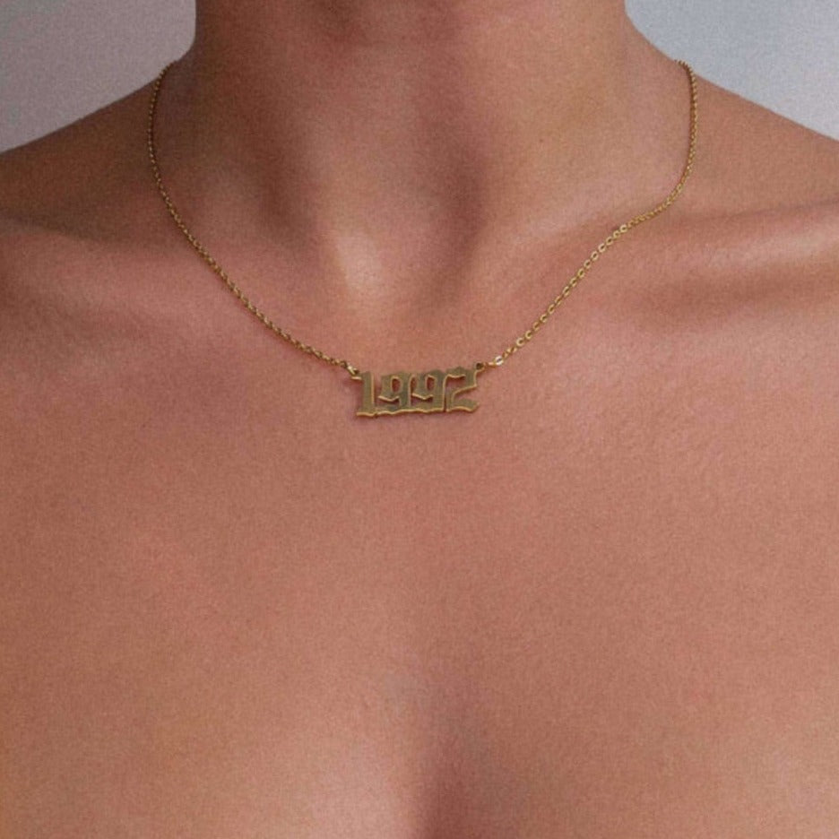 GOLD PLATED YEAR NECKLACE
