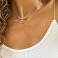 SILVER DIAMANTÉ INITIAL NECKLACE