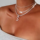 SILVER INITIAL TENNIS NECKLACE