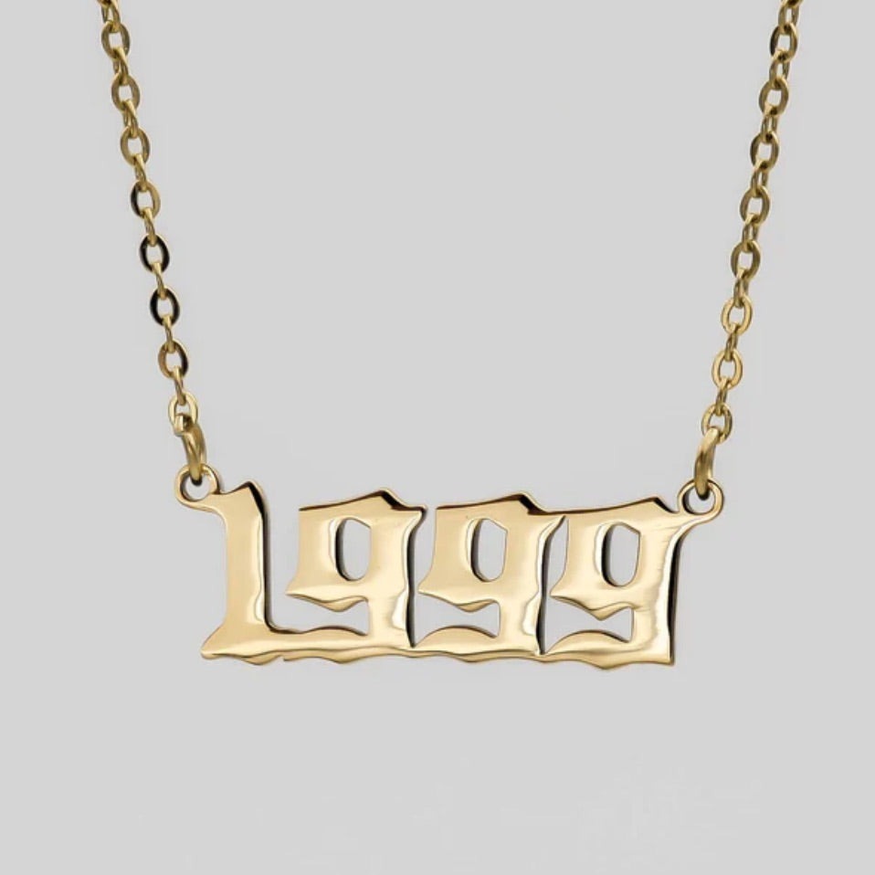 GOLD PLATED YEAR NECKLACE