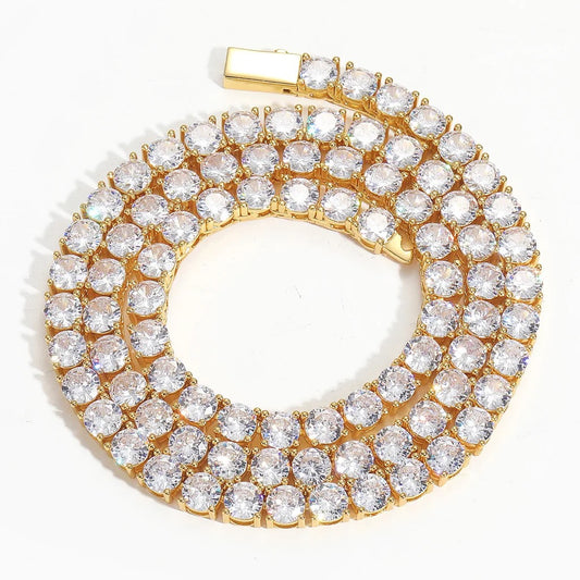 LUXE 5MM TENNIS NECKLACE- GOLD
