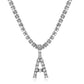 SILVER INITIAL TENNIS NECKLACE