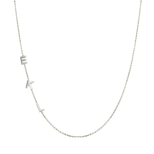 SILVER SIDE INITIAL NECKLACE