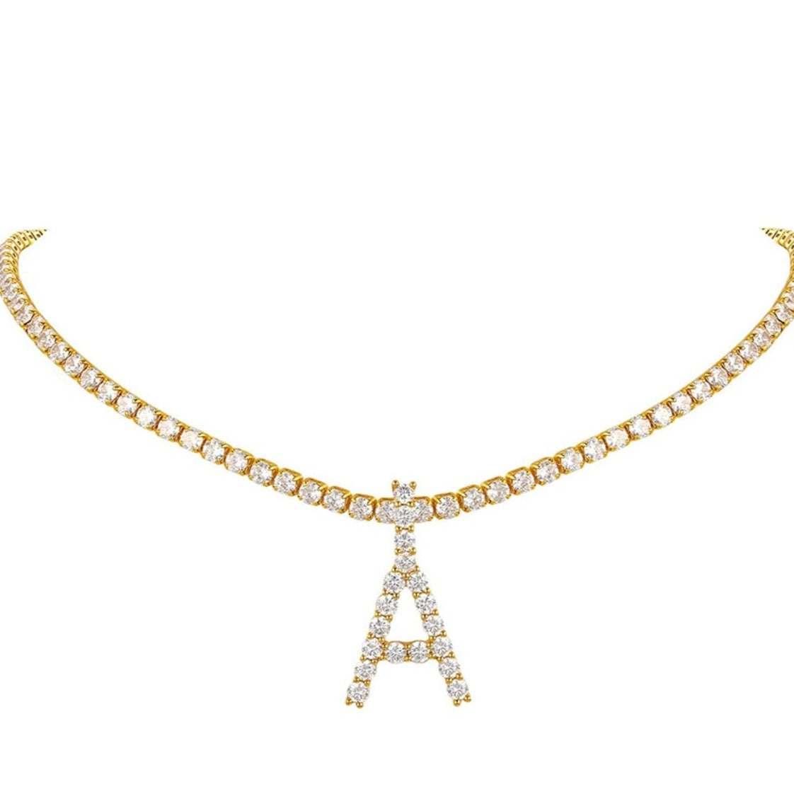 INITIAL TENNIS NECKLACE